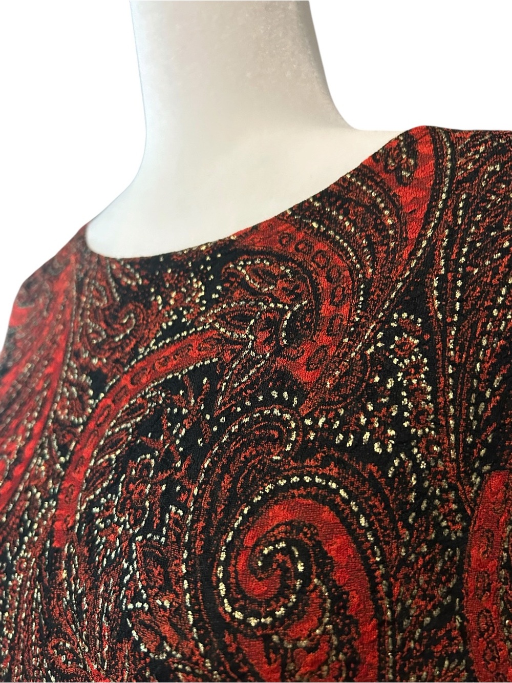 NWT Laura Ashley Trip Ready Golden Glamour Long Sleeve Top Women’s SZ PL Red - Picture 2 of 6